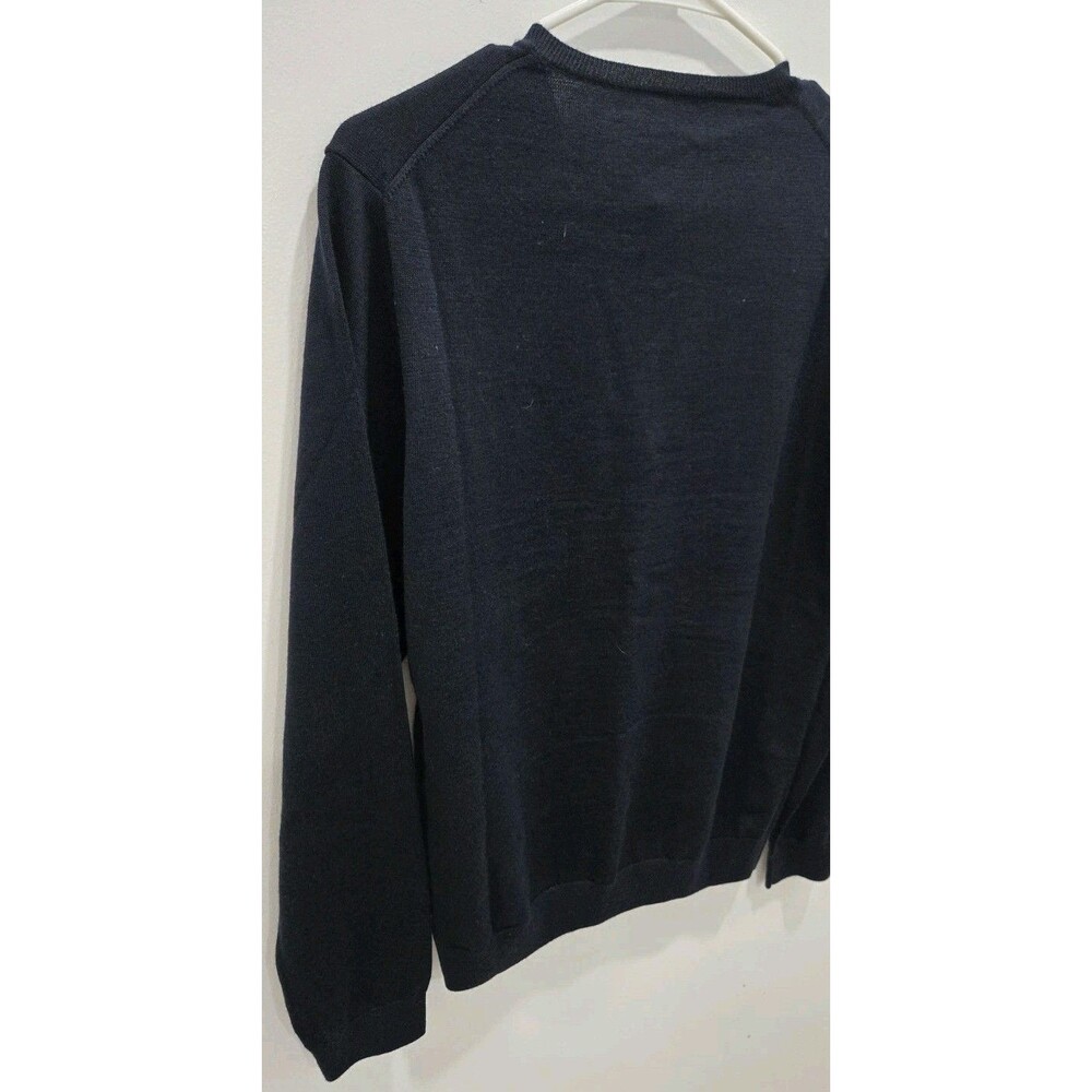 Tiffany & Co Wardrobe - V-neck Sweater - Mens Sz L - Navy - Wool Blend - Casual - Picture 6 of 7